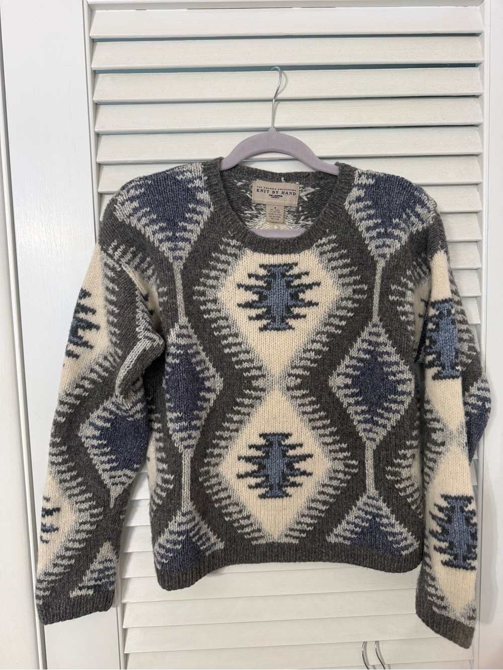 The Limited America Collection Knit by Hand Wool sweater sz S vintage